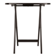 Pemberly Row 2-Piece Oversized Oblong Solid Wood Folding Snack Table in Coffee