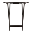 Pemberly Row 2-Piece Oversized Oblong Solid Wood Folding Snack Table in Coffee