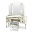 Pemberly Row Farmhouse / Country Wood Rustic Ivory Vanity Set