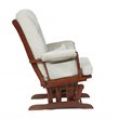 Pemberly Row Solid Wood Glider Chair and Ottoman with Pillow in Espresso