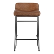 Pemberly Row Counter Stool Open Road Brown Leather-Set Of Two
