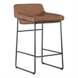 Pemberly Row Counter Stool Open Road Brown Leather-Set Of Two