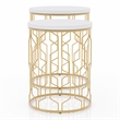 Pemberly Row Contemporary Metal 2-Piece Nesting Table in Gold and White