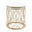 Pemberly Row Contemporary Metal 2-Piece Nesting Table in Gold and White