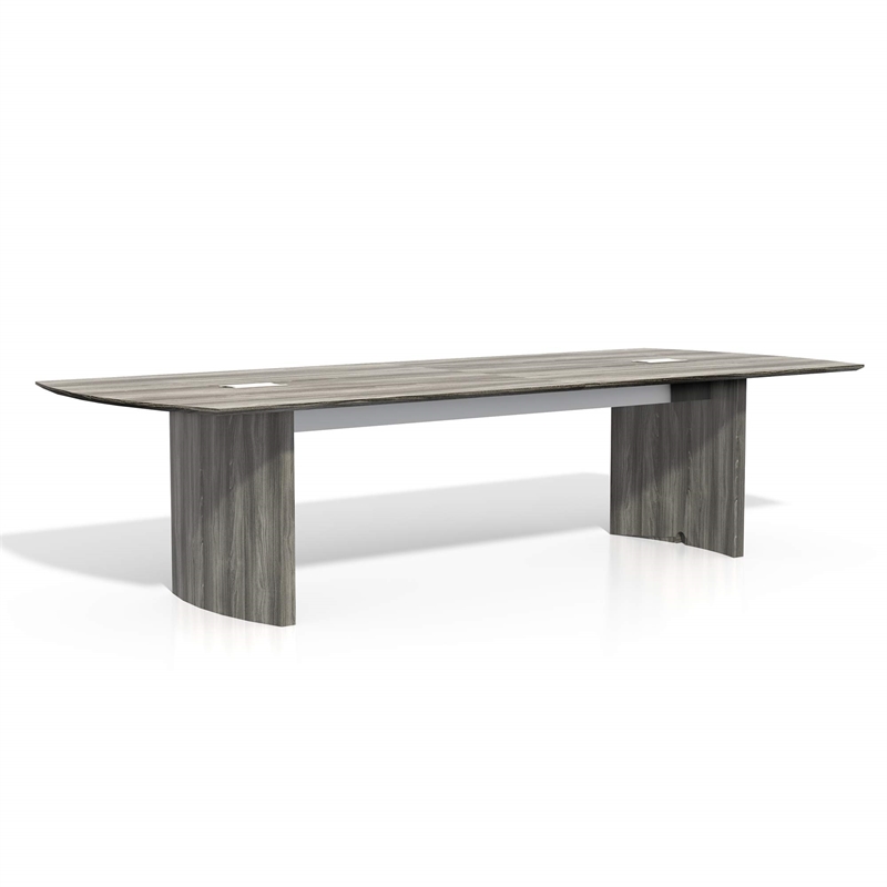 Pemberly Row Contemporary 10' Conference Table in Gray Steel