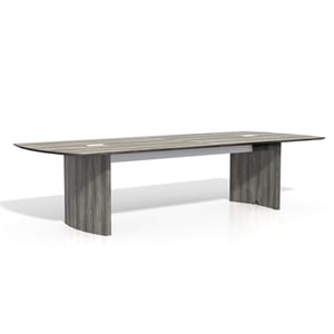Pemberly Row Contemporary 10' Conference Table in Gray Steel