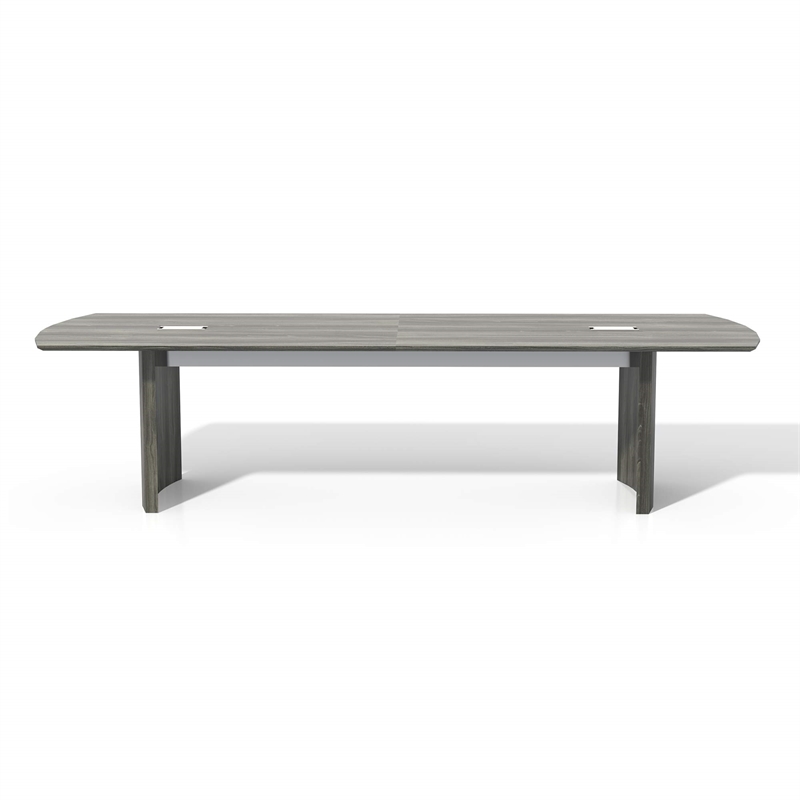 Pemberly Row Contemporary 10' Conference Table in Gray Steel