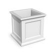Pemberly Row 28x28 Square Traditional Plastic Planter in White