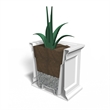 Pemberly Row 28x28 Square Traditional Plastic Planter in White