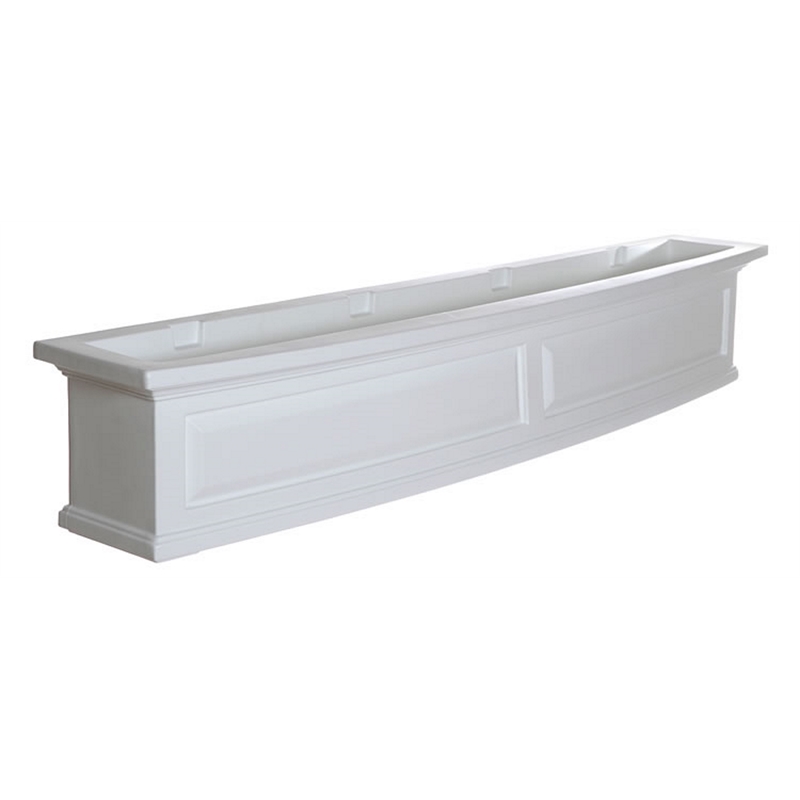 Pemberly Row 5ft Weatherproof Traditional Plastic Window Box in White