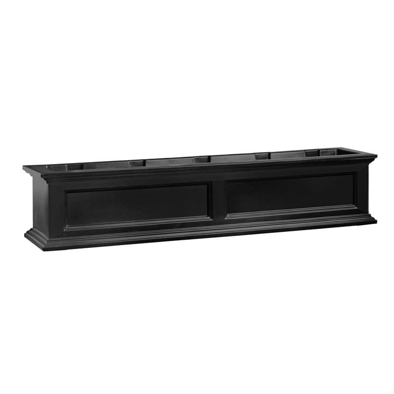 Pemberly Row 5ft Traditional Plastic Window Box in Black Finish