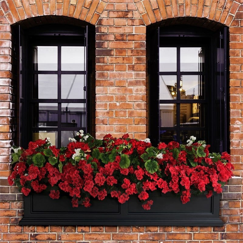 Pemberly Row 5ft Traditional Plastic Window Box in Black Finish