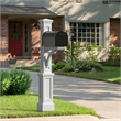 Pemberly Row Weatherproof Traditional Plastic Mail Post in White