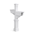 Pemberly Row Weatherproof Traditional Plastic Mail Post in White