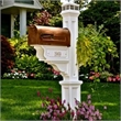 Pemberly Row Weatherproof Traditional Plastic Mail Post in White