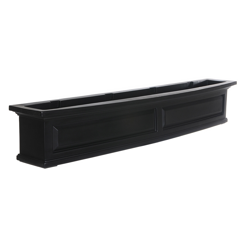 Pemberly Row 5ft Weatherproof Traditional Plastic Window Box in Black