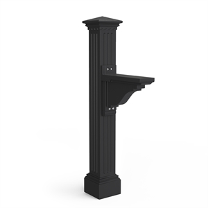 Pemberly Row Weatherproof Traditional Plastic Mail Post in Black