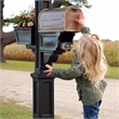Pemberly Row Weatherproof Traditional Plastic Mail Post in Black