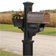 Pemberly Row Weatherproof Traditional Plastic Mail Post in Black