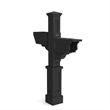 Pemberly Row Weatherproof Traditional Plastic Mail Post in Black
