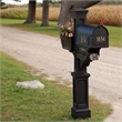 Pemberly Row Weatherproof Traditional Plastic Mail Post in Black