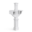 Pemberly Row Contemporary Double Traditional Plastic Mail Post in White