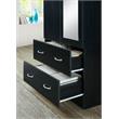 Pemberly Row 2 Door Armoire w/ 2 Drawers & Clothing Rod plus Mirror - Black Wood