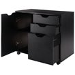 Pemberly Row 2-Section Contemporary Wood Mobile Storage File Cabinet in Black