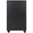 Pemberly Row 2-Section Contemporary Wood Mobile Storage File Cabinet in Black