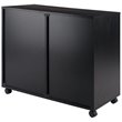 Pemberly Row 2-Section Contemporary Wood Mobile Storage File Cabinet in Black