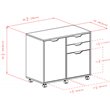 Pemberly Row 2-Section Contemporary Wood Mobile Storage File Cabinet in Black