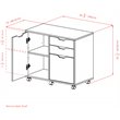 Pemberly Row 2-Section Contemporary Wood Mobile Storage File Cabinet in Black