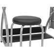 Pemberly Row Contemporary Drawing Table with Stool in Silver and Black