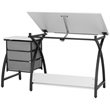 Pemberly Row Contemporary Drawing Table with Stool in Black and White
