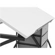 Pemberly Row Contemporary Drawing Table with Stool in Black and White