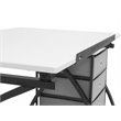 Pemberly Row Contemporary Drawing Table with Stool in Black and White