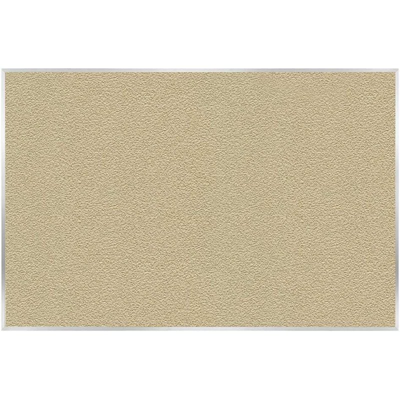 Pemberly Row Vinyl 4' x 10' Bulletin Board with Aluminum Frame in Caramel