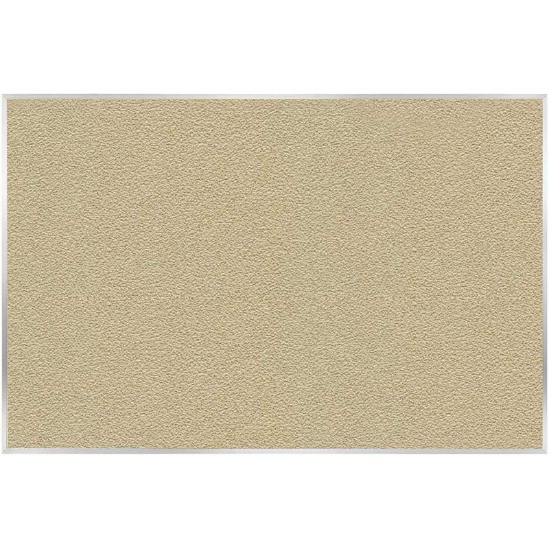 Pemberly Row Vinyl 4' x 8' Bulletin Board with Aluminum Frame in Caramel