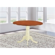 Pemberly Row Traditional Wood Dining Table in Cherry/Cream Finish