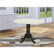 Pemberly Row Traditional Wood Dining Table in White/Black Finish