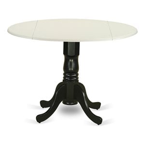 Pemberly Row Traditional Wood Dining Table in White/Black Finish