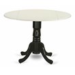 Pemberly Row Traditional Wood Dining Table in White/Black Finish