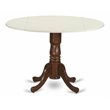 Pemberly Row Traditional Wood Dining Table in White/Mahogany