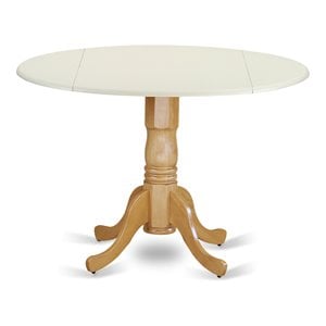 Pemberly Row Traditional Wood Dining Table in White/Oak Finish