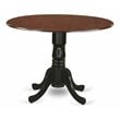 Pemberly Row Traditional Wood Dining Table in Mahogany/Black