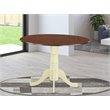 Pemberly Row Contemporary Wood Dining Table in Mahogany/Cream