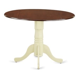 Pemberly Row Contemporary Wood Dining Table in Mahogany/Cream