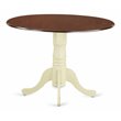 Pemberly Row Contemporary Wood Dining Table in Mahogany/Cream