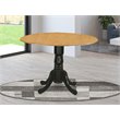 Pemberly Row Traditional Wood Dining Table in Oak/Black Finish