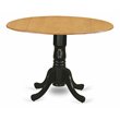 Pemberly Row Traditional Wood Dining Table in Oak/Black Finish
